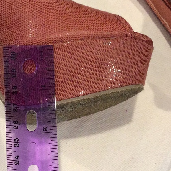 JustFab Coral Peep Toe Platform Stilettos - Picture 4 of 7